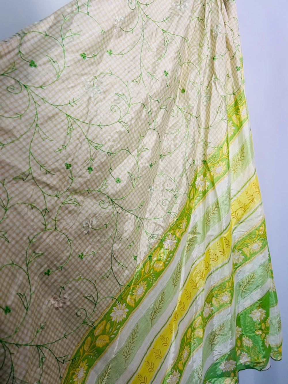 Junglee Bille Woman Green Printed V-Neck Maxi Dress with Braided Waist Free Size - Picture 7 of 8